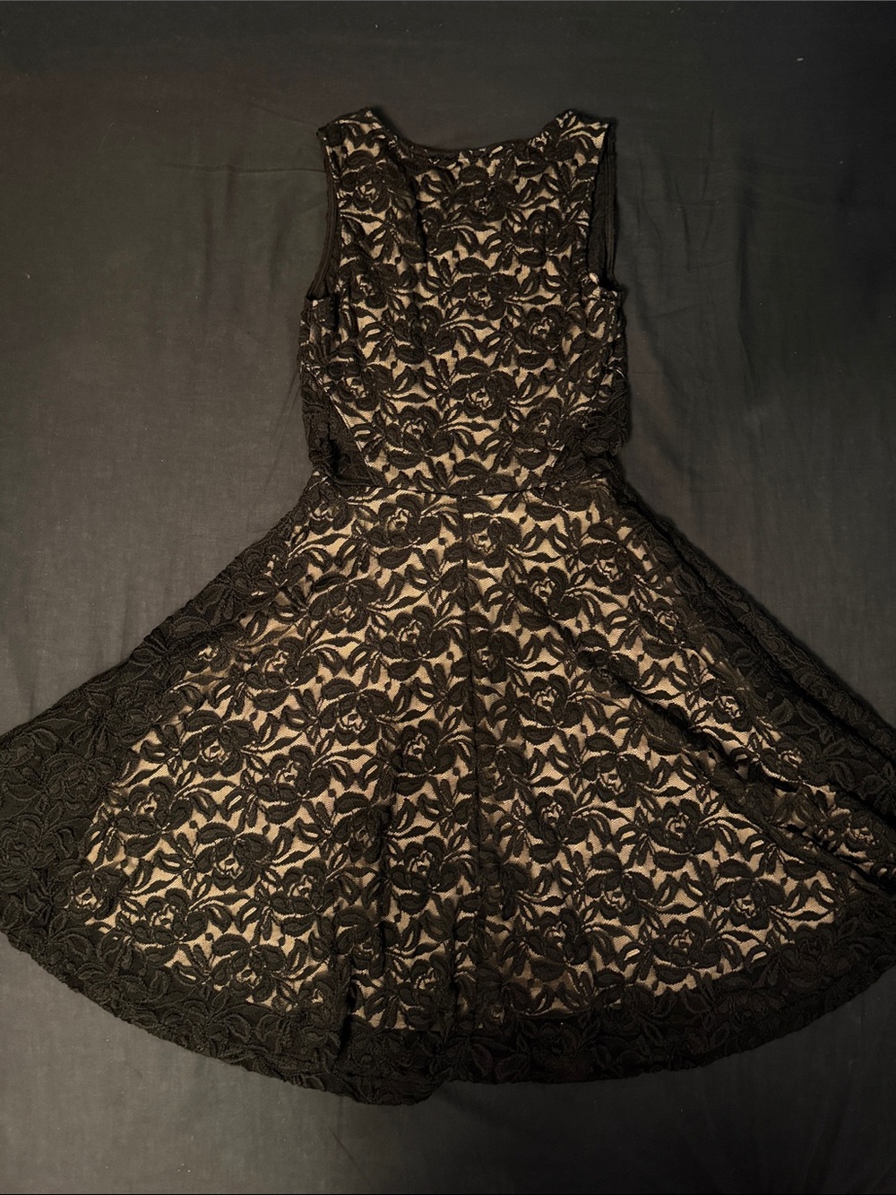 Soprano Black Lace Mini Dress with Nude Lining - Picture 2 of 4
